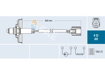Oksijen (Lambda) Sensörü  FAE 75636  ZJ36188G1B ZJ38188G1A ZJ38188G1B ZJ38188G1C ZJ38188G1D