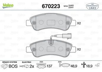 Fren Disk Balata Arka VALEO 670223  77366679 1612434180 1614412180 1673603480
