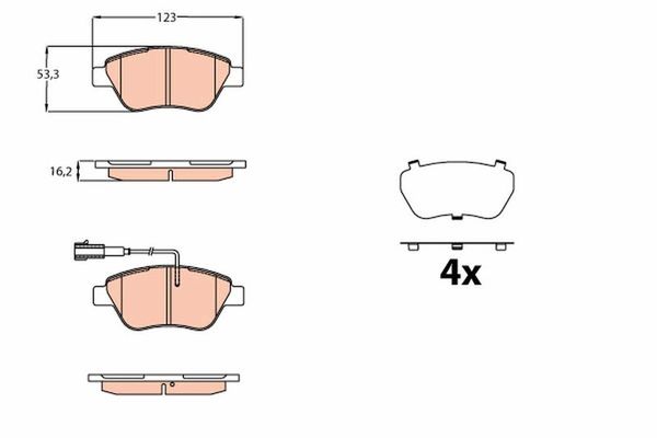 Fren Disk Balata Ön Citroen E-Mehari (08.2016->)  TRW GDB2164