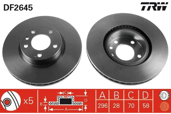 Fren Disk Ayna Ön Sağ ve Sol TRW DF2645