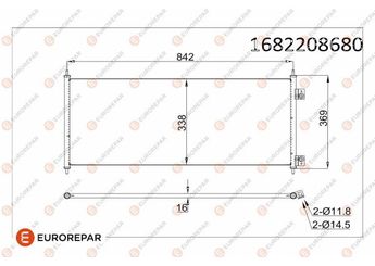 Klima Radyatörü  EUROREPAR 1682208680  MEYC1H19710BB 1572061 1671707 4041973 4471423 YC1H19710BA YC1H19710BB