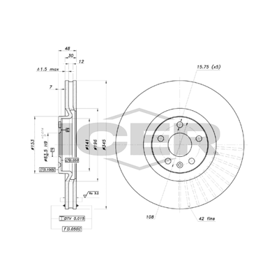 Fren Disk Ayna Ön Sağ ve Sol Volvo XC60 (03.2017->)  CIFAM 800-1881C