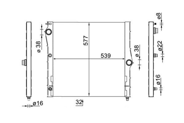 Su Radyatörü  BMW X6 Serisi (E71/E72)(07.2008->)  MAHLE CR 1903 000S