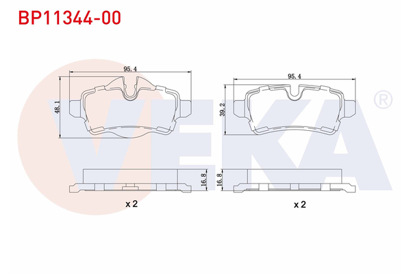 Fren Disk Balata Arka MINI Roadster (R59)(2012->)  VEKA BP11344-00