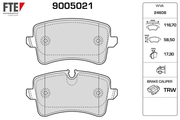 Fren Disk Balata Arka Audi Q5 (8R)(11.2008->)  FTE 9005021