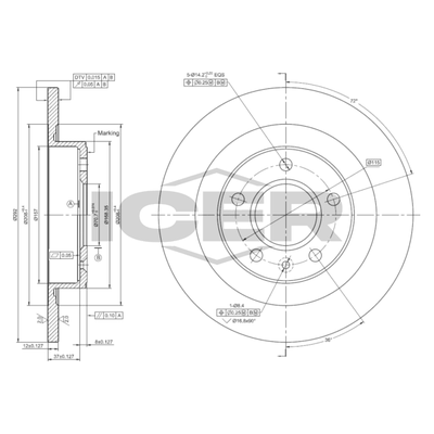 Fren Disk Ayna Arka Sağ ve Sol Opel Astra J Sports Tourer (08.2010->)  PSA ORJINAL 13502139