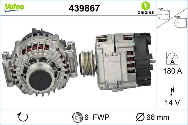 Alternatör  Audi A6 Sedan (4G2)(12.2010->)  VALEO 439867