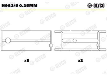 Ana Yatak (0.25)  KOLBENSCHMIDT 87393610  87393610 6831M025 6831 M 0.25