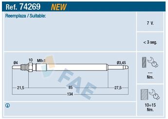 Isıtma Bujisi  FAE 74269  30777311 46072020F D6070054A