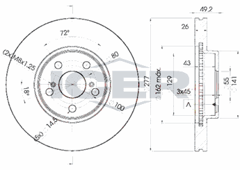 Fren Disk Ayna Ön Sağ ve Sol MGA 50273  4351205040 43512-05040