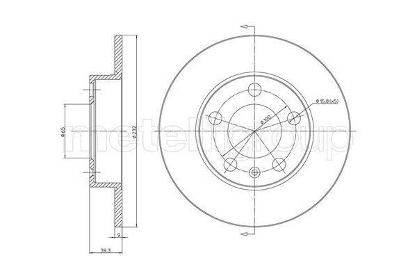 Fren Disk Ayna Arka Sağ ve Sol Volkswagen Taigo (CS1)(08.2021->)  METELLI 23-0366C
