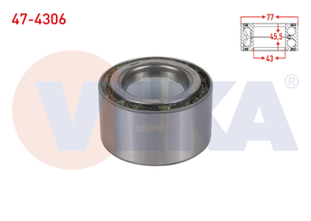 Teker Rulmanı Ön Sağ veya Sol VEKA 47-4306  90080 36205 90366 T0007 T0008 4357004010 43570-04010 435700C010 43570-0C010 435700C011 43570-0C011 4357060010 43570-60010 4357060011 43570-60011 4357060020 43570-60020 9008037030 90080-37030 90366F0002 90366-F0002 90366T0061 90366-T0061 90369T0003 90369-T0003