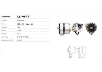 Alternatör  LUCAS ELEKTRIK LEA0893  LEA0893 8821776 08821776 1182968 01182968 1183439 01183439 1183624 01183624 1183842 01183842