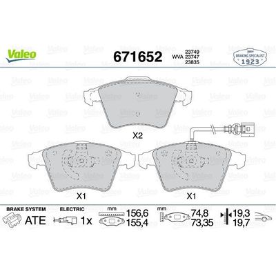 Fren Disk Balata Ön Volkswagen Touareg (7L6)(12.2006->2010)  VALEO 671652