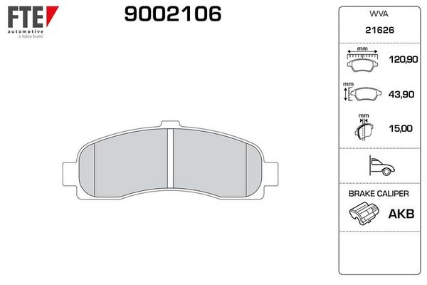Fren Disk Balata Ön Nissan Micra (K11)(02.1998->)  FTE 9002106