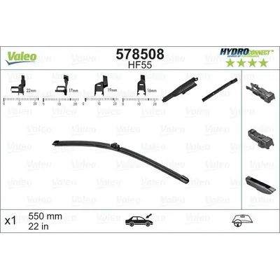 Silecek Süpürgesi Ön Muz Tip 550 mm - 22 inç Mercedes SLK -Serisi Roadster (BM 172)(12.2010->)  VALEO 578508