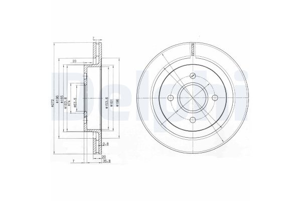 Fren Disk Ayna Arka Sağ ve Sol Ford Escort Cabrio (1995->)  DELPHI BG2758