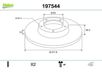 Fren Disk Ayna Arka Sağ ve Sol VALEO 197544  1K0615601AA 5Q0615601D L5QD615601A 561615601 561615601A