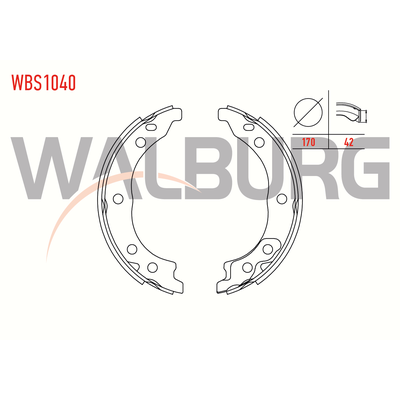 El Fren Balatası  Fiat Ducato P.Van 15 (03.2002->)  WALBURG WBS1040