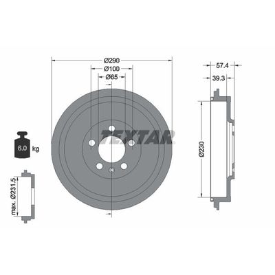 Kampana Arka Sağ veya Sol Skoda Octavia Combi (1U5)(2000->)  TEXTAR 94024300