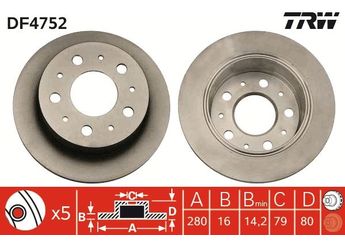Fren Disk Ayna Arka Sağ ve Sol TRW DF4752  424940 4249 40 4249K8 4249 K8 51740248 51749275 51856411 51856412 424939 4249 39