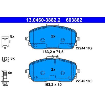 Fren Disk Balata Ön ATE 13.0460-3882.2
