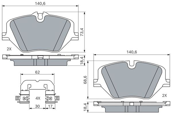 Fren Disk Balata Ön BMW X1 Serisi (U11)(2022->)  BOSCH 0 986 460 279