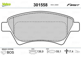 Fren Disk Balata Ön VALEO 301558  410601241R 410608713R 7701207184 7701207672 7701208122 7701209444 7701209697 8660004603 86 60 004 603 8660006328 86 60 006 328 8671016184 86 71 016 184 8671016193 86 71 016 193 8671016656