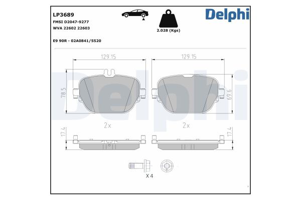 Fren Disk Balata Ön Mercedes CLS (BM 257)(04.2018->)  DELPHI LP3689