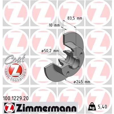 Fren Disk Ayna Arka Sağ ve Sol ZIMMERMANN 100.1229.20