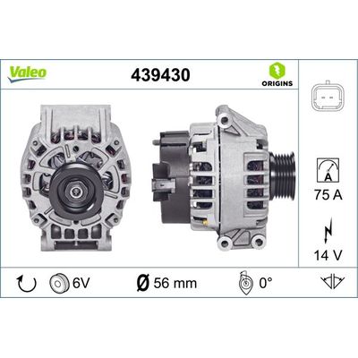Alternatör  Renault Clio II (B/CB0)(06.1998->)  VALEO 439430