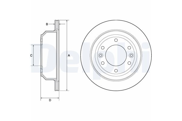 Fren Disk Ayna Arka Sağ ve Sol Hyundai H-1 (2008->)  DELPHI BG4692C