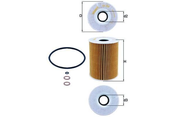 Yağ Filtresi  BMW M3 Serisi Cabrio (E93)(2008->)  MAHLE OX 254D3