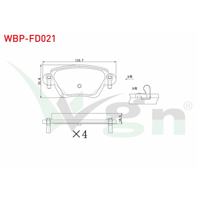 Fren Disk Balata Arka Renault Kangoo (F/KC0)(03.2003->)  WGN WBP-FD021