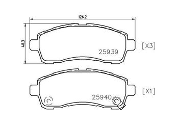 Fren Disk Balata Ön MAGNETI MARELLI 363700449057  581011DE00 WVA24501 D6Y13328Z D6Y13328ZA