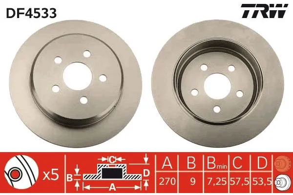 Fren Disk Ayna Arka Sağ ve Sol Chrysler Stratus Cabrio (JX)(1994->)  AYD 51127
