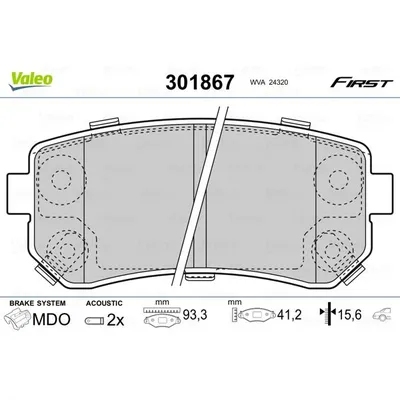 Fren Disk Balata Arka Hyundai Accent Era (MC)(2006->)  VALEO 301867