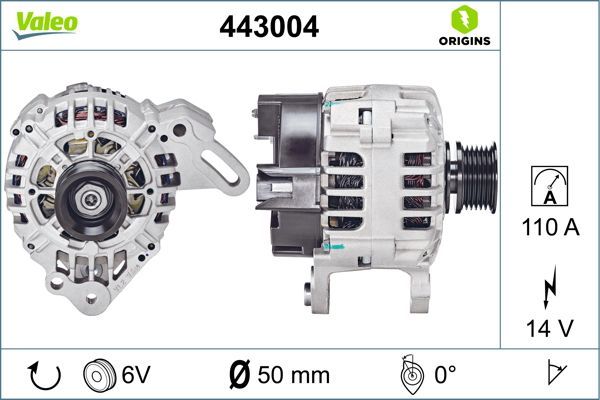Alternatör  Seat Ibiza (6J5)(06.2008->)  VALEO 443004