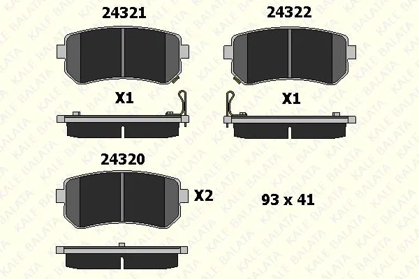 Fren Disk Balata Arka Hyundai i20 (PB)(05.2012->)  KALE BALATA 24320 159 05