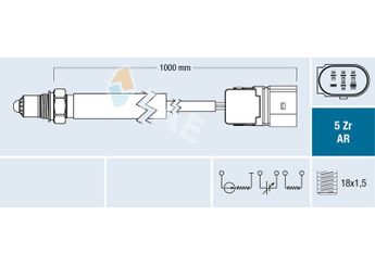 Oksijen (Lambda) Sensörü  FAE 75162  21906265AN 021 906 265 AN 6A906262DG 06A 906 262 DG