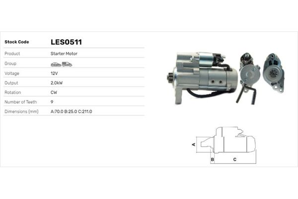 Marş Dinamosu  Land Rover Discovery (08.2004->)  LUCAS ELEKTRIK LES0511
