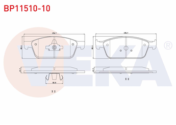 Fren Disk Balata Ön VEKA BP11510-10  BV612A021AC CV612001CB 1775091 2005900 5181461 BV612K021AC CV61-2001-CB CV612001CC CV61-2001-CC BV61-2K021-AC
