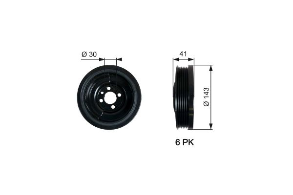 Krank Kasnak  Audi A2 (8Z)(06.2000->)  GATES TVD1031
