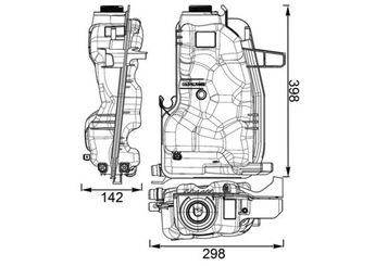 Radyatör Yedek Su Deposu  MAHLE CRT 76 000S  LR023077 LR010966 LR181684