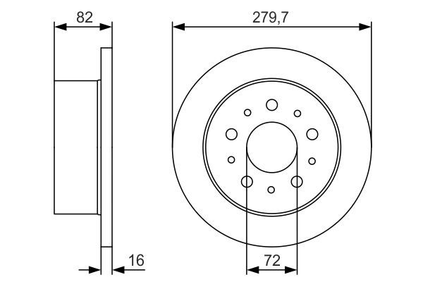 Fren Disk Ayna Arka Sağ ve Sol Peugeot Boxer (290) Minibüs Aks:2850mm (2002->2006)  BOSCH 0 986 479 S73