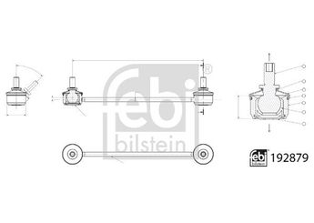 Viraj Demir Askı Rotu Arka Sağ veya Sol FEBI BILSTEIN 192879  55530 3U900 555303U900 55530-3U900