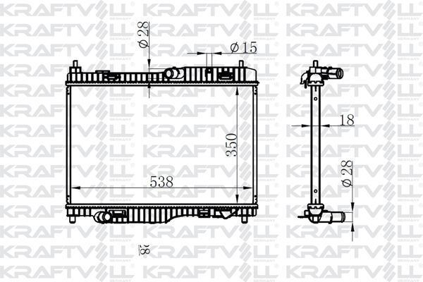 Su Radyatörü  Ford Transit Courier (C4A)(2013->)  KRAFTVOLL 08040007
