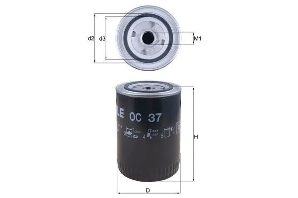 Yağ Filtresi  Ford Scorpio 4 Kapı/S.Wagon (1995->)  MAHLE OC 37