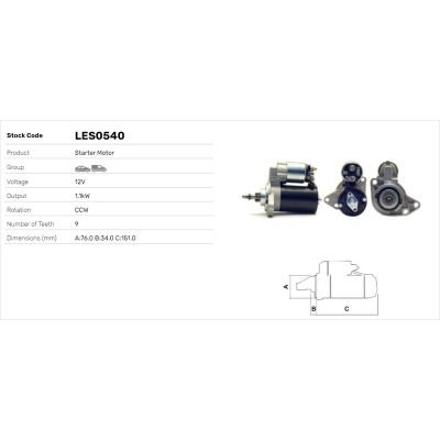 Marş Dinamosu  LUCAS ELEKTRIK LES0540