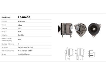 Alternatör  LUCAS ELEKTRIK LEA0438  LEA0438
